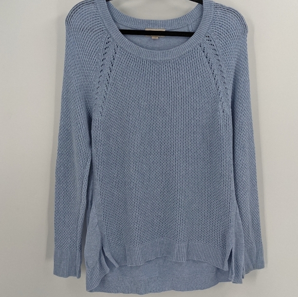 LOFT Outlet Woven Crewneck Sweater - Picture 1 of 7